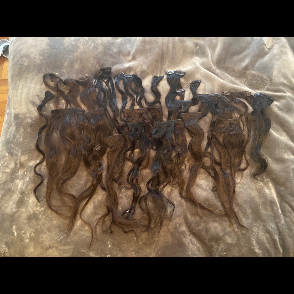 Clip in hair extensions assorted lot